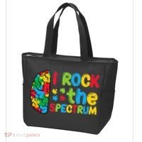 Autism Brain I Rock The Spectrum Awareness Tote Bag thumb 3