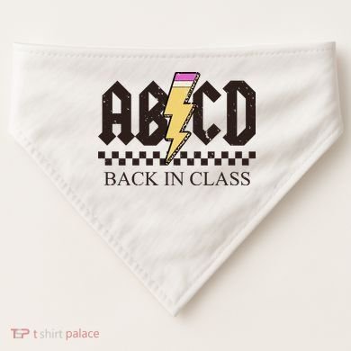ABCD Back In Class Rock Vintage School USA-Made Doggie Bandana