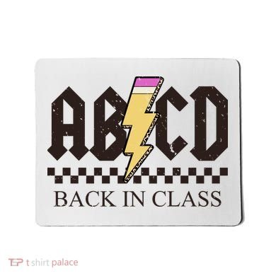 ABCD Back In Class Rock Vintage School Mousepad