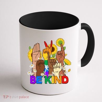 ASL Be Kind Sign Language Coffee Mug back