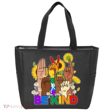 ASL Be Kind Sign Language Tote Bag