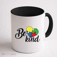 Autism, Be Kind Heart, Autism Awareness Coffee Mug thumb 1