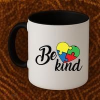 Autism, Be Kind Heart, Autism Awareness Coffee Mug thumb 2