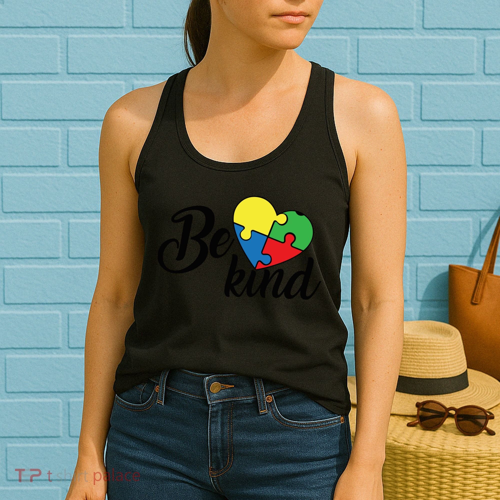 Autism, Be Kind Heart, Autism Awareness Women's Tank Top