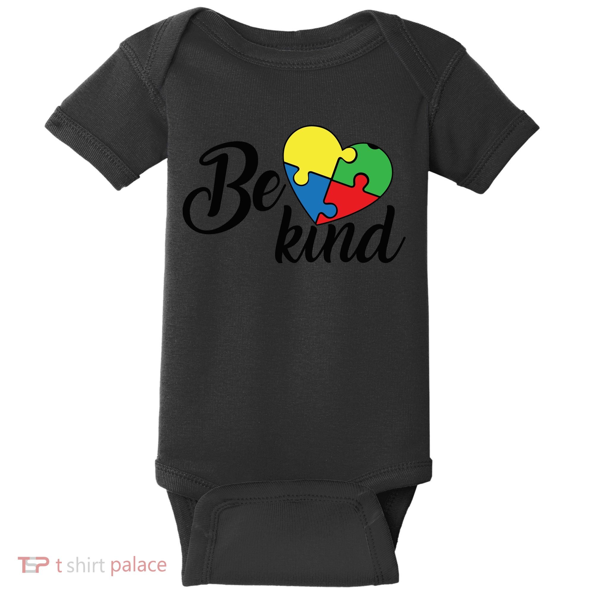 Autism, Be Kind Heart, Autism Awareness Baby Bodysuit