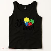 Autism, Be Kind Heart, Autism Awareness Tank Top thumb 2