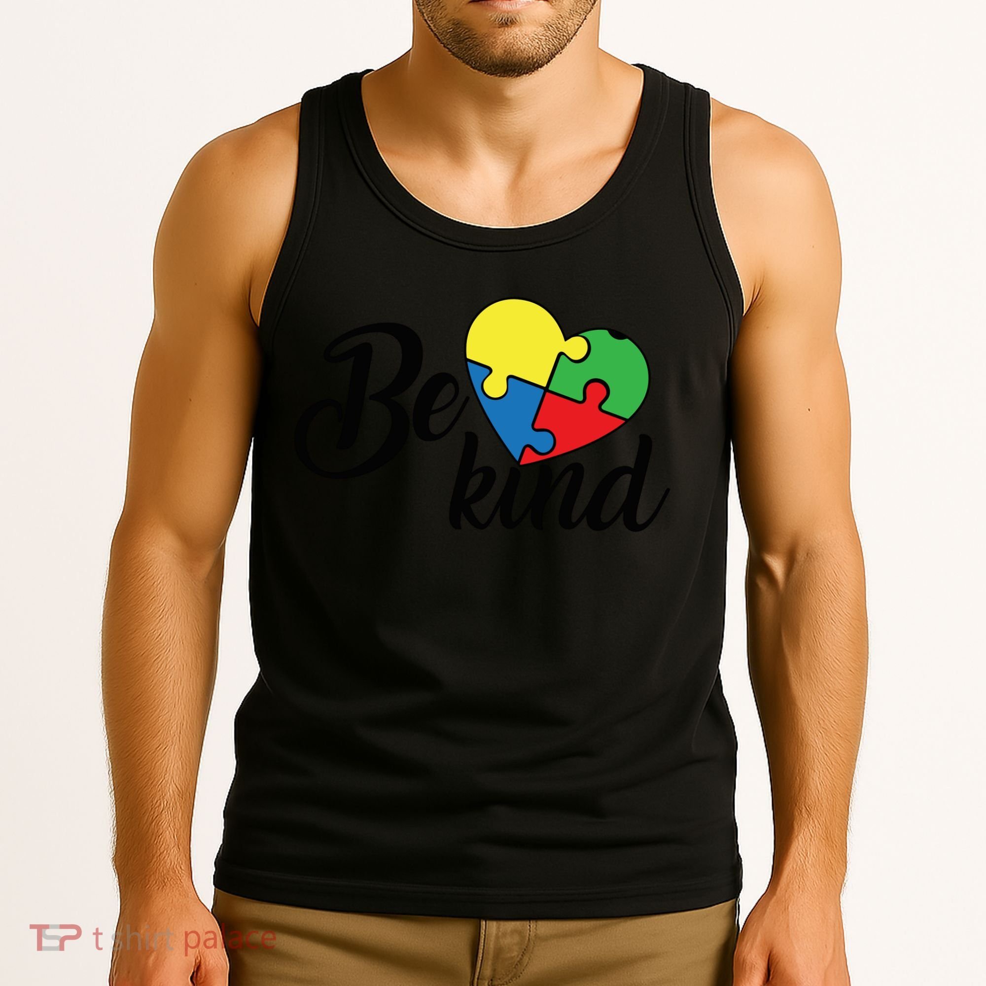 Autism, Be Kind Heart, Autism Awareness Tank Top