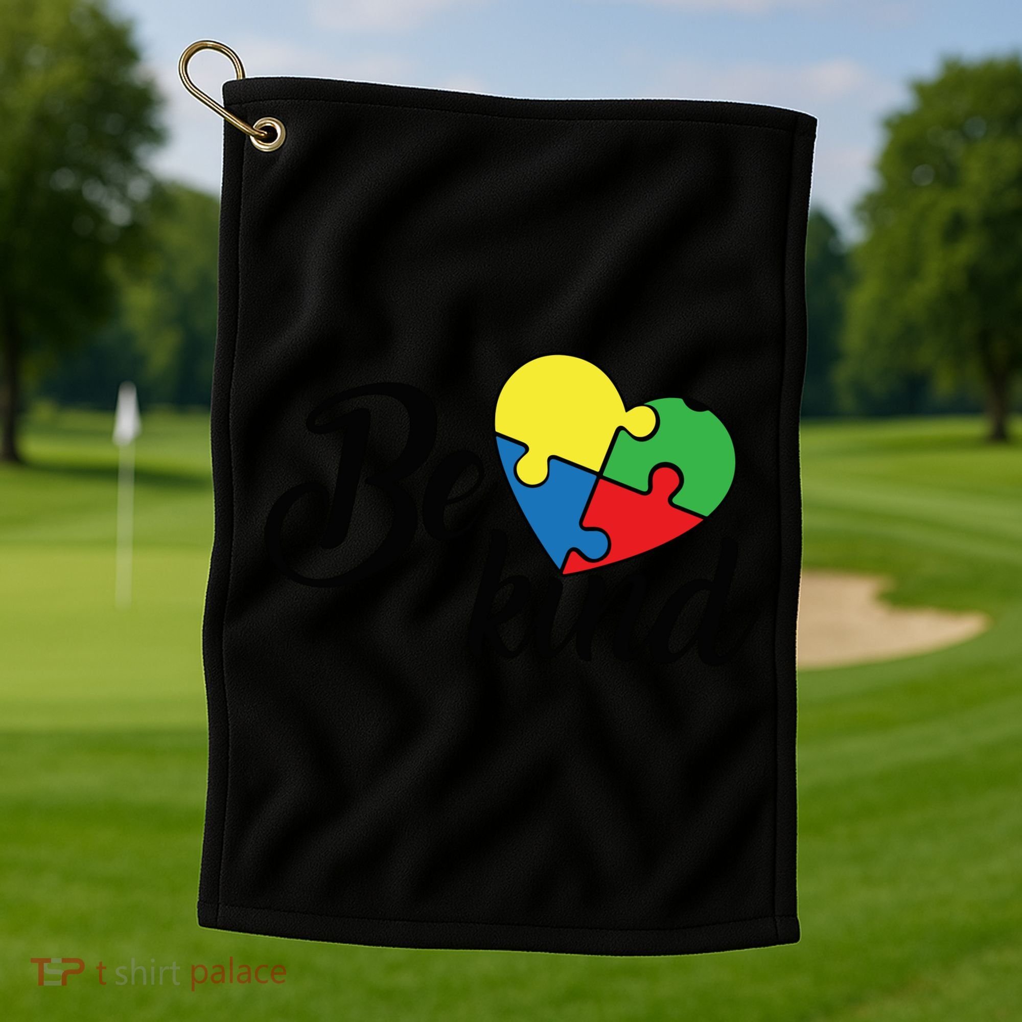 Autism, Be Kind Heart, Autism Awareness Golf Towel