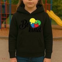 Autism, Be Kind Heart, Autism Awareness Kids Hoodie thumb 3