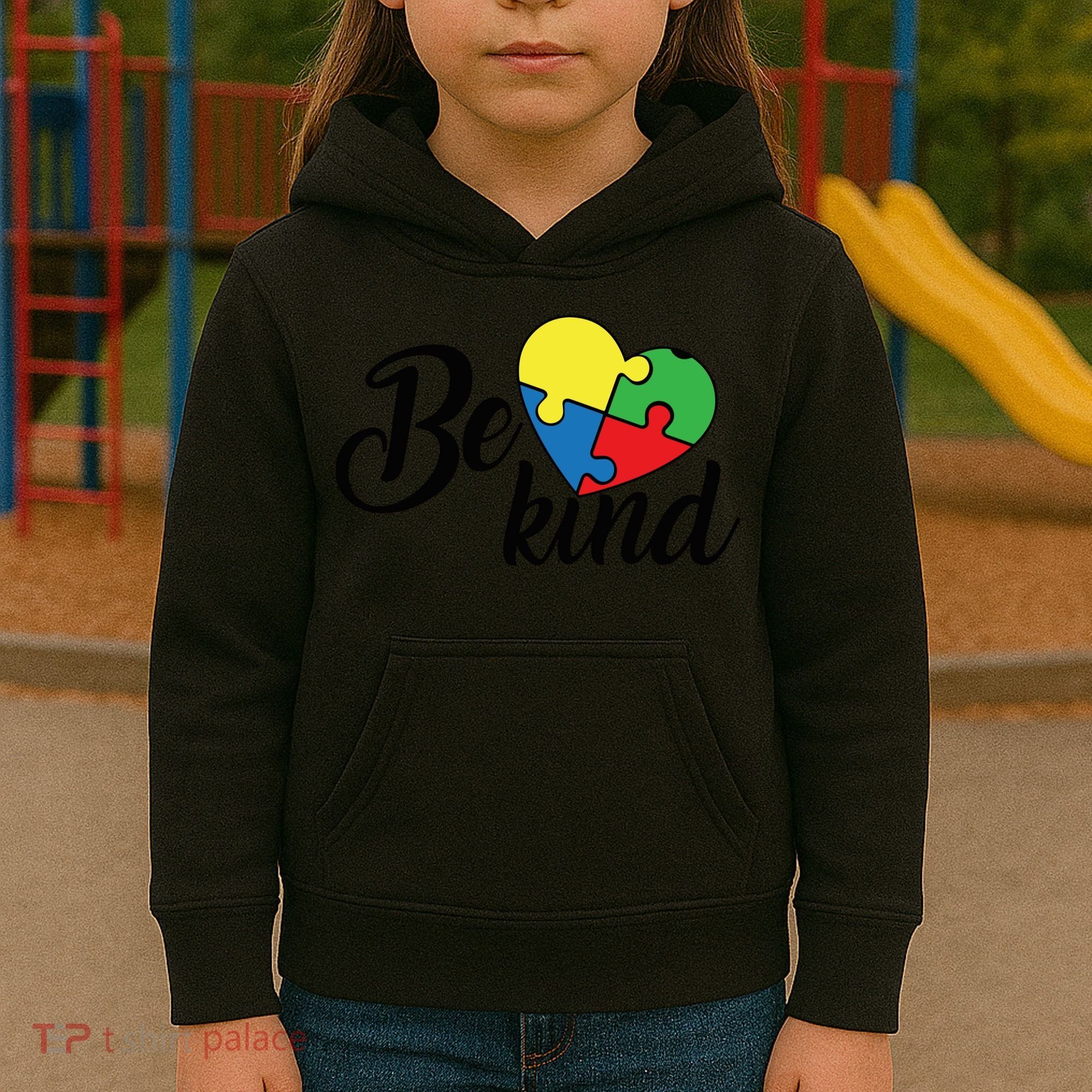 Autism, Be Kind Heart, Autism Awareness Kids Hoodie