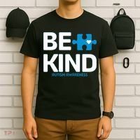 Autism Be Kind E Kind Autism Awareness T-Shirt thumb 6