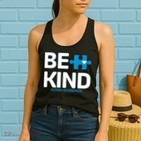 Autism Be Kind E Kind Autism Awareness Women's Tank Top thumb 2