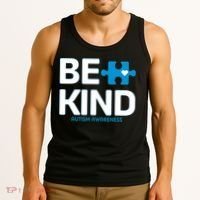 Autism Be Kind E Kind Autism Awareness Tank Top thumb 3