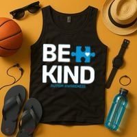 Autism Be Kind E Kind Autism Awareness Tank Top thumb 4
