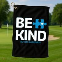 Autism Be Kind E Kind Autism Awareness Golf Towel thumb 1