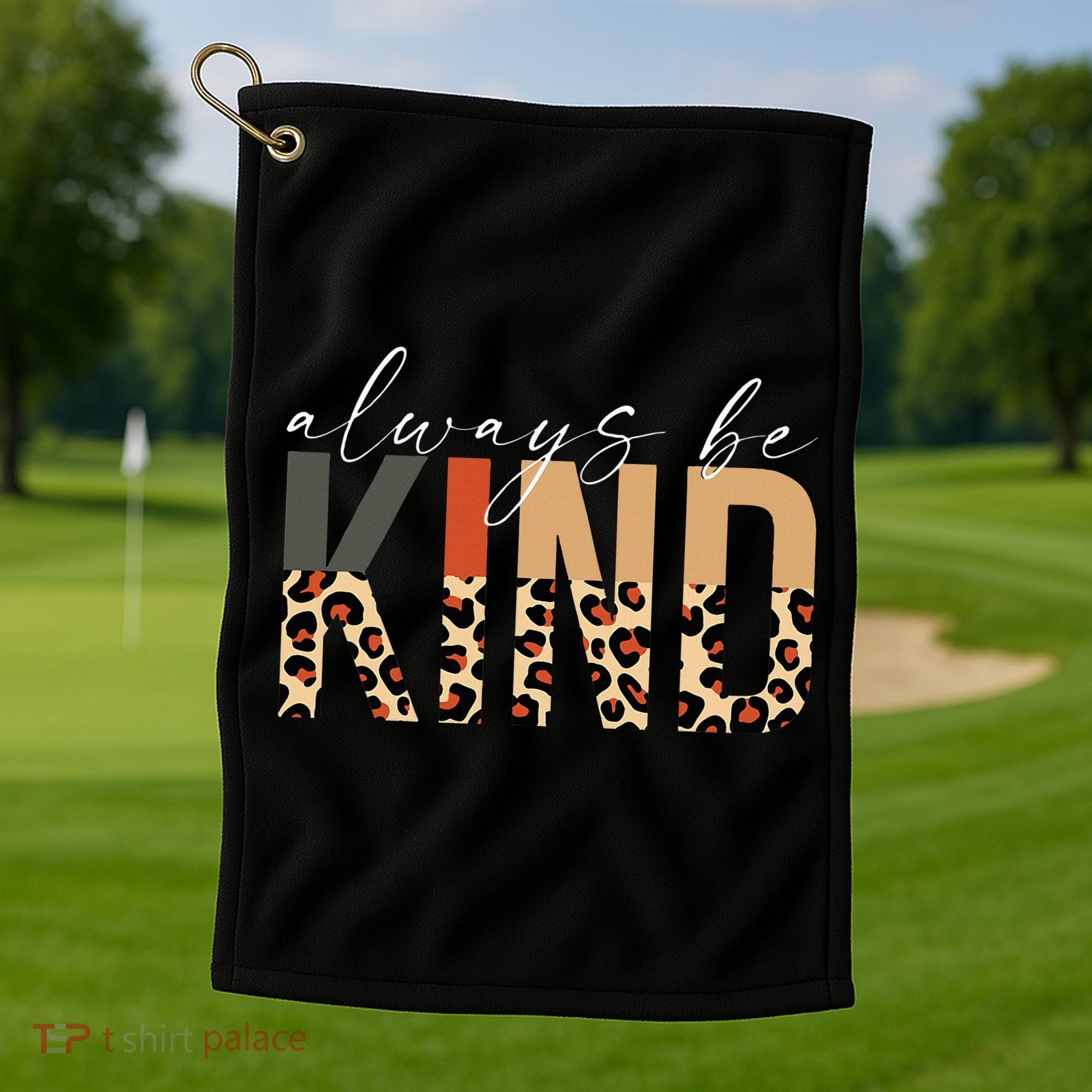 Always Be Kind Leopard Positive Kindness People Quote Golf Towel