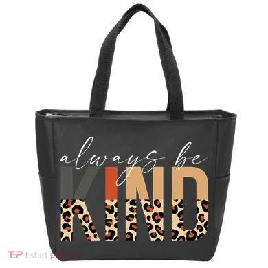 Always Be Kind Leopard Positive Kindness People Quote Tote Bag