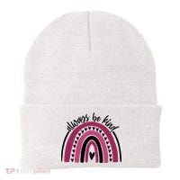 Always Be Kind Inspirational Rainbow Beanie thumb 0
