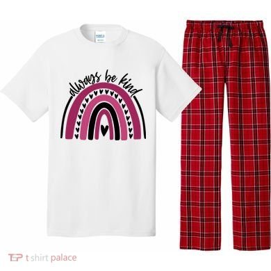 Always Be Kind Inspirational Rainbow Pajama Set