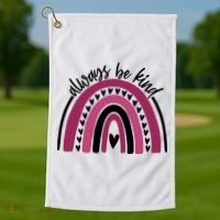 Always Be Kind Inspirational Rainbow Golf Towel thumb 1