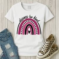 Always Be Kind Inspirational Rainbow Women's T-Shirt thumb 3