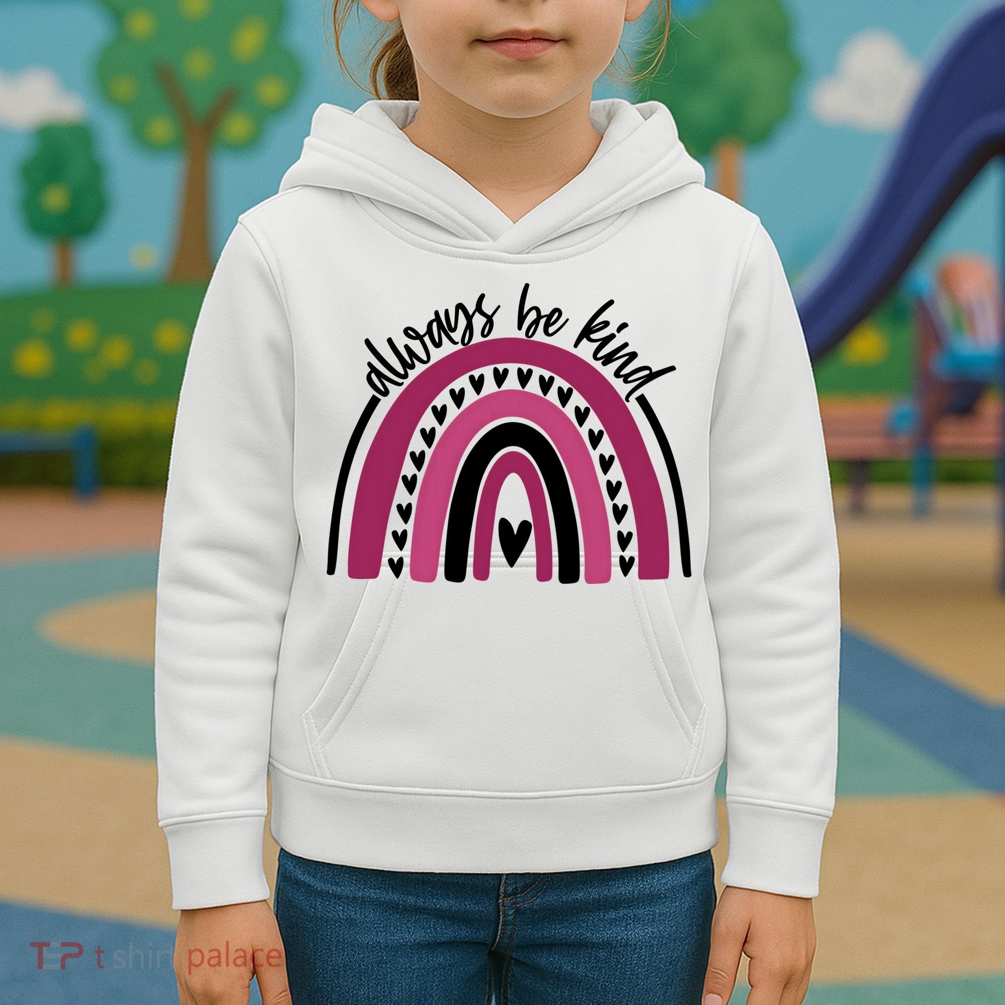 Always Be Kind Inspirational Rainbow Kids Hoodie