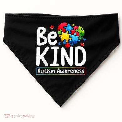 Autism Be Kind Be Kind Autism Awareness USA-Made Doggie Bandana