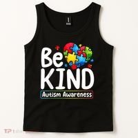 Autism Be Kind Be Kind Autism Awareness Tank Top thumb 2