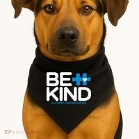 Autism Be Kind  Be Kind Autism Awareness USA-Made Doggie Bandana thumb 1