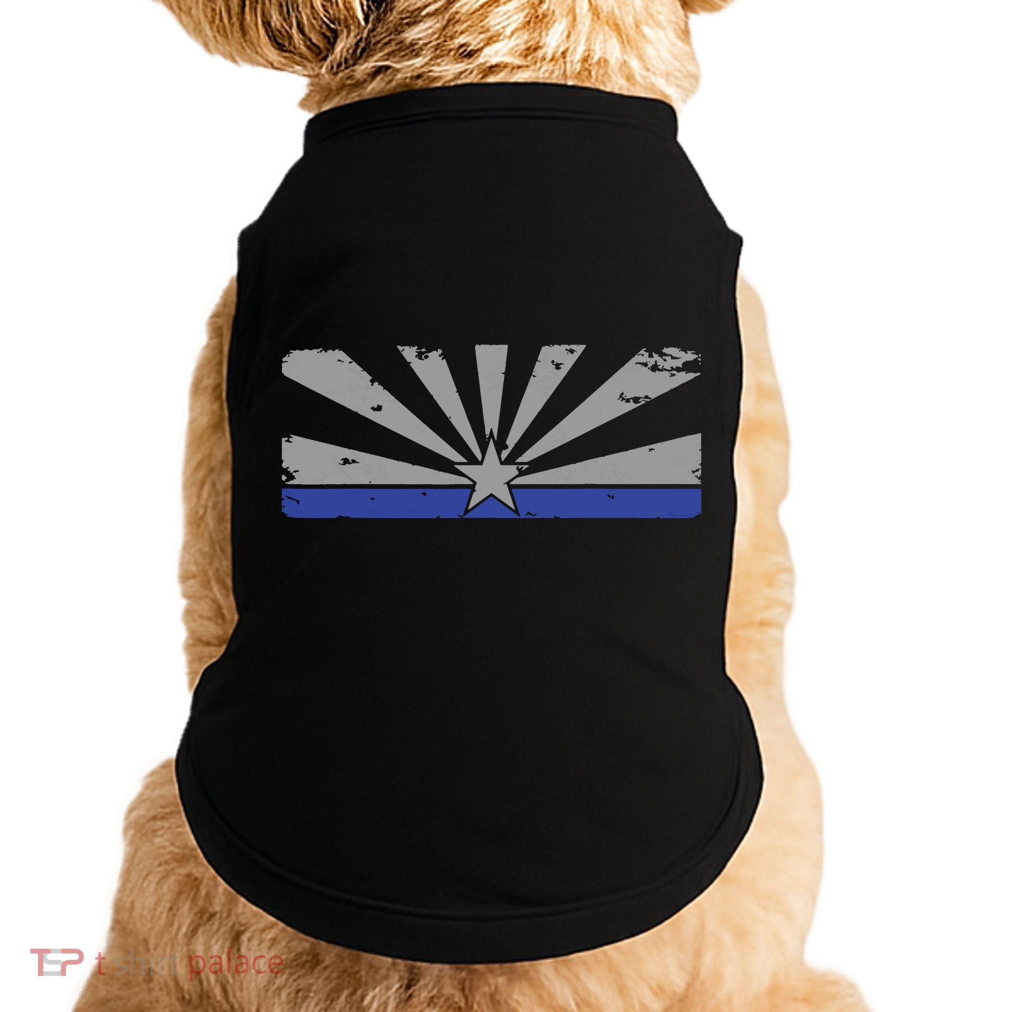 Az Blue Line American Retro Arizona State Flag Distressed Doggie Tank