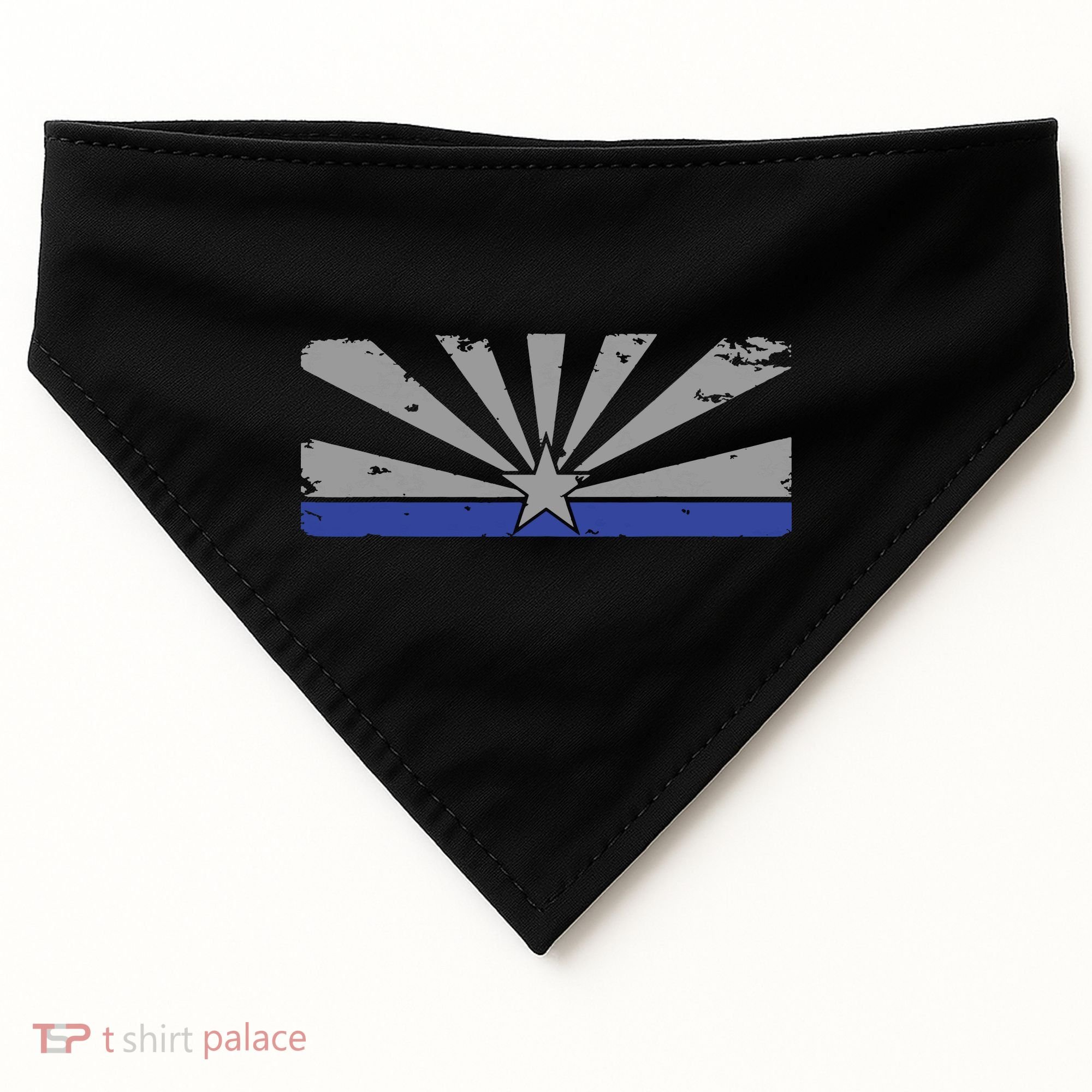 Az Blue Line American Retro Arizona State Flag Distressed USA-Made Doggie Bandana