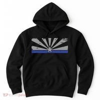 Az Blue Line American Retro Arizona State Flag Distressed Hoodie thumb 0