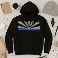 Az Blue Line American Retro Arizona State Flag Distressed Hoodie thumb 3