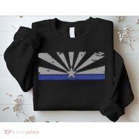 Az Blue Line American Retro Arizona State Flag Distressed Sweatshirt thumb 2