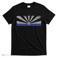 Az Blue Line American Retro Arizona State Flag Distressed T-Shirt thumb 0