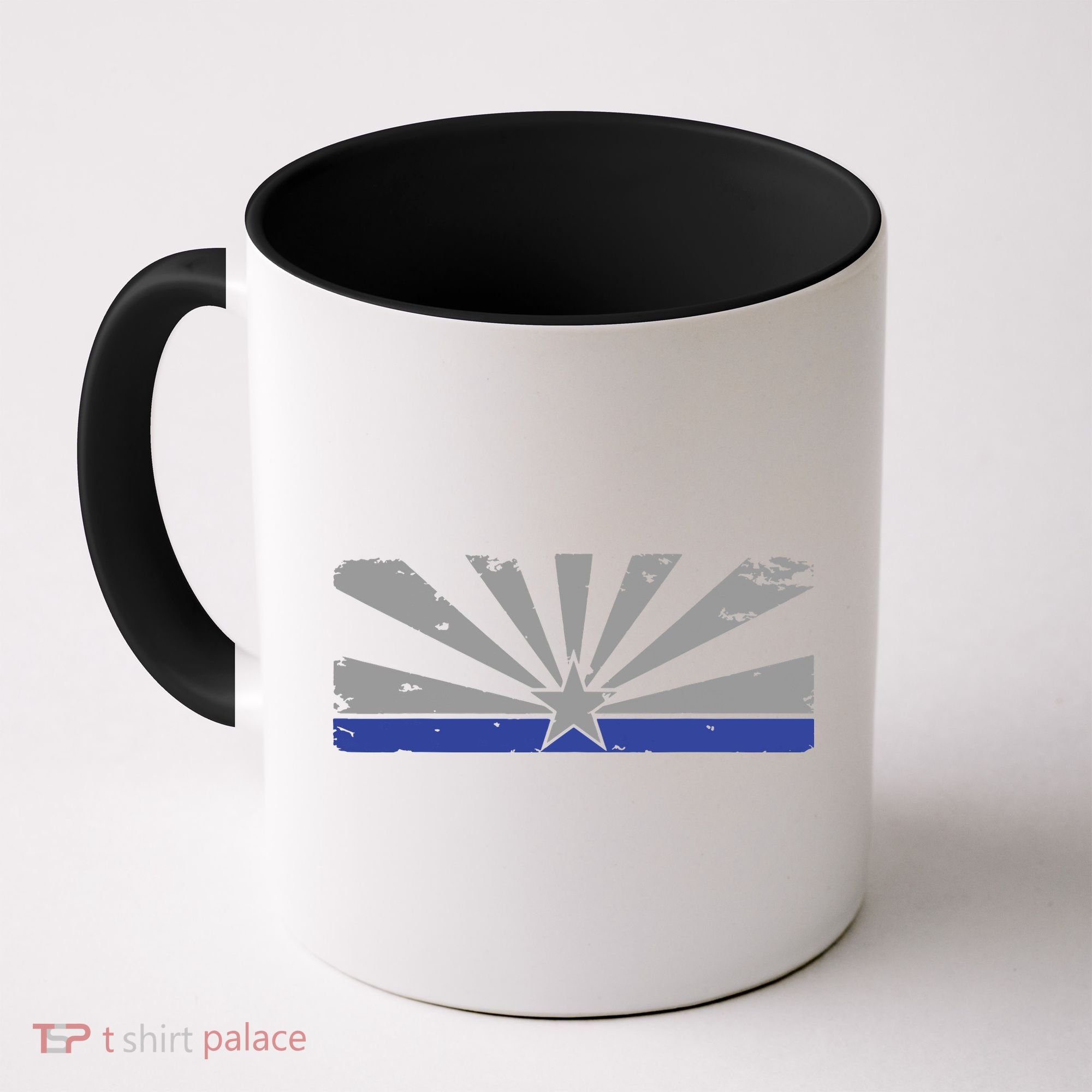 Az Blue Line American Retro Arizona State Flag Distressed Coffee Mug