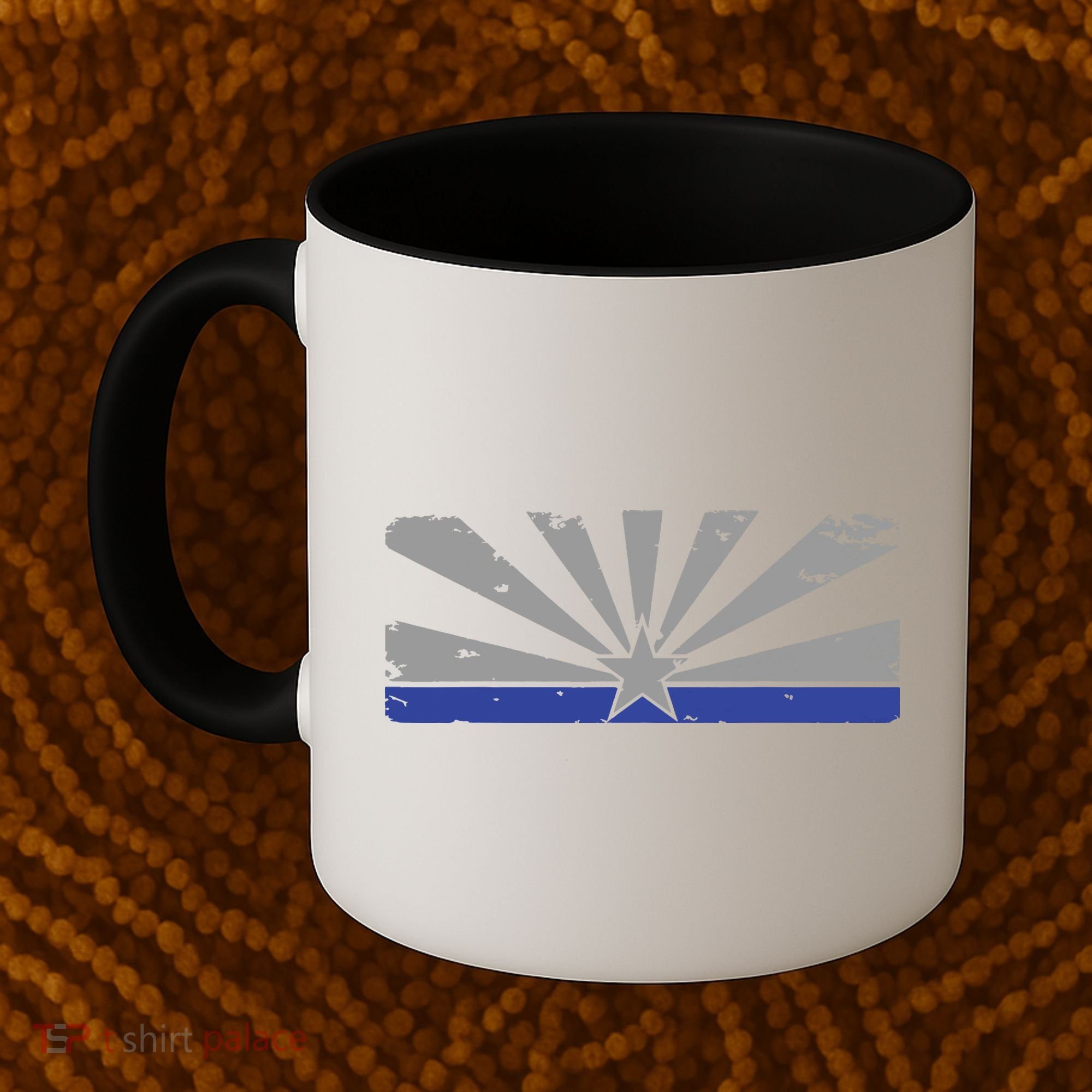 Az Blue Line American Retro Arizona State Flag Distressed Coffee Mug