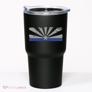 Az Blue Line American Retro Arizona State Flag Distressed Tumbler