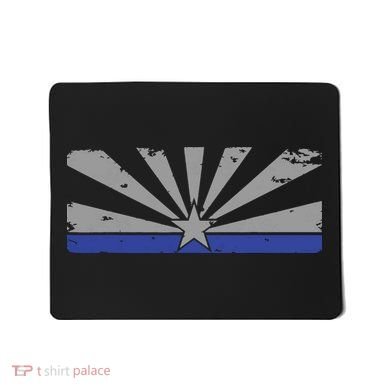 Az Blue Line American Retro Arizona State Flag Distressed Mousepad