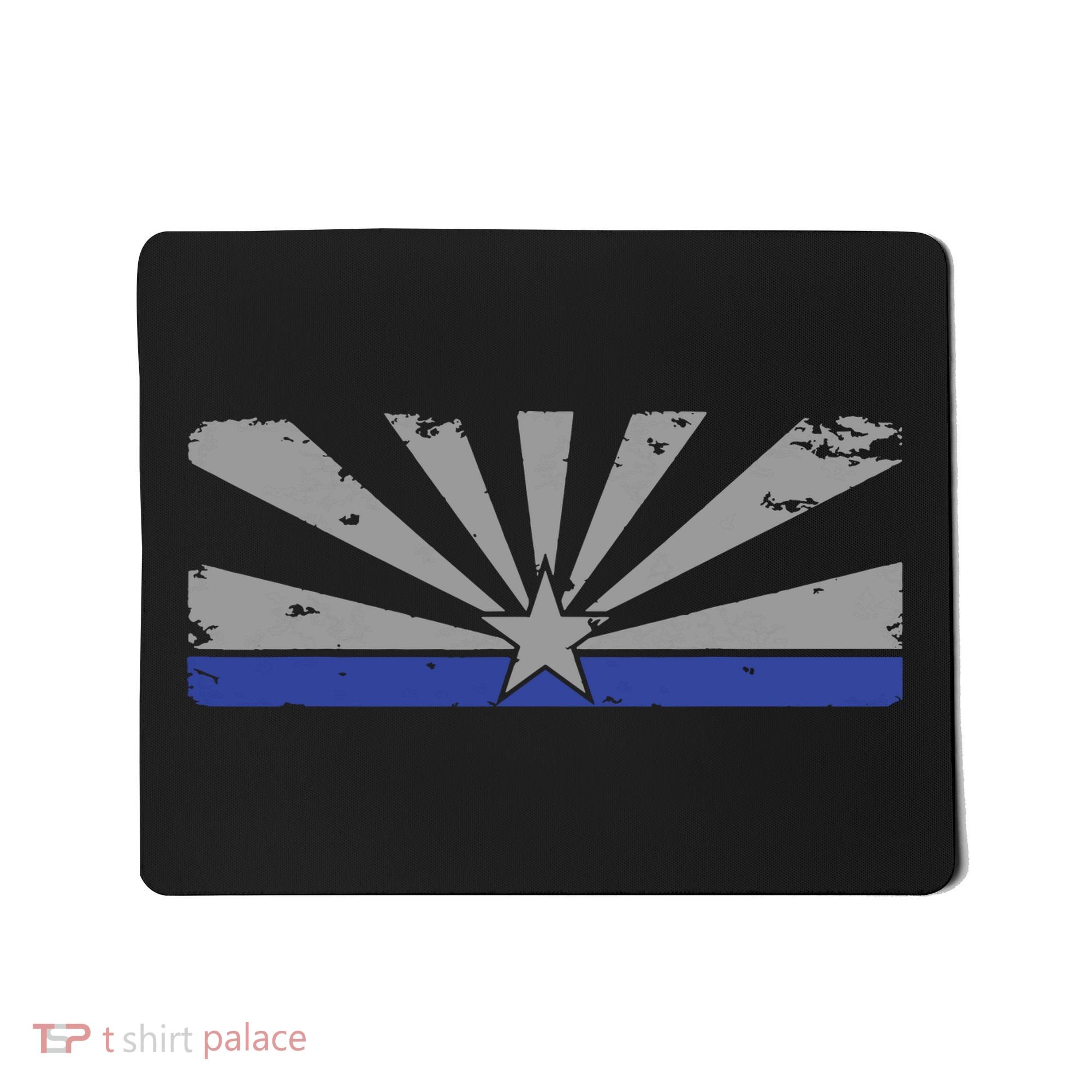 Az Blue Line American Retro Arizona State Flag Distressed Mousepad