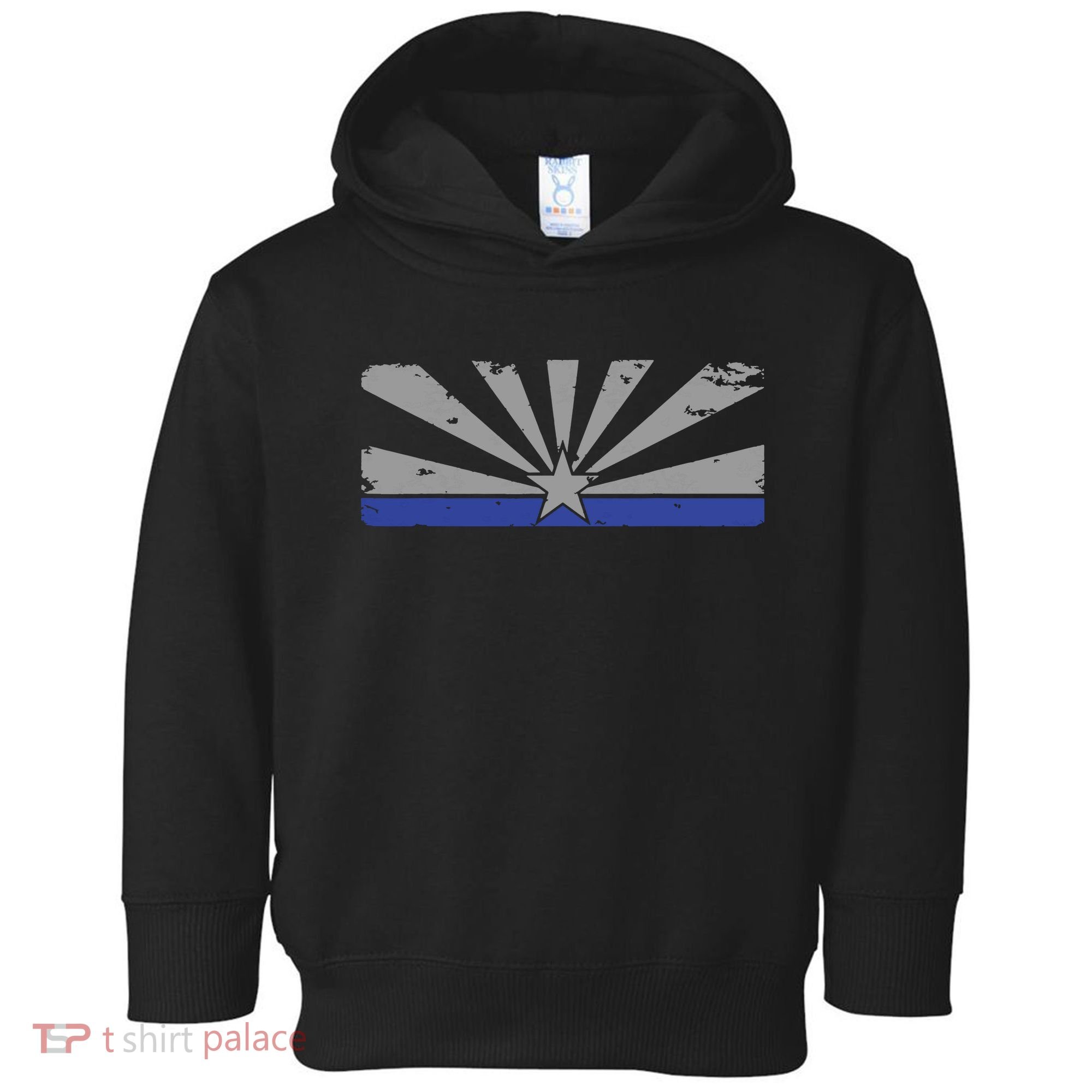 Az Blue Line American Retro Arizona State Flag Distressed Toddler Hoodie