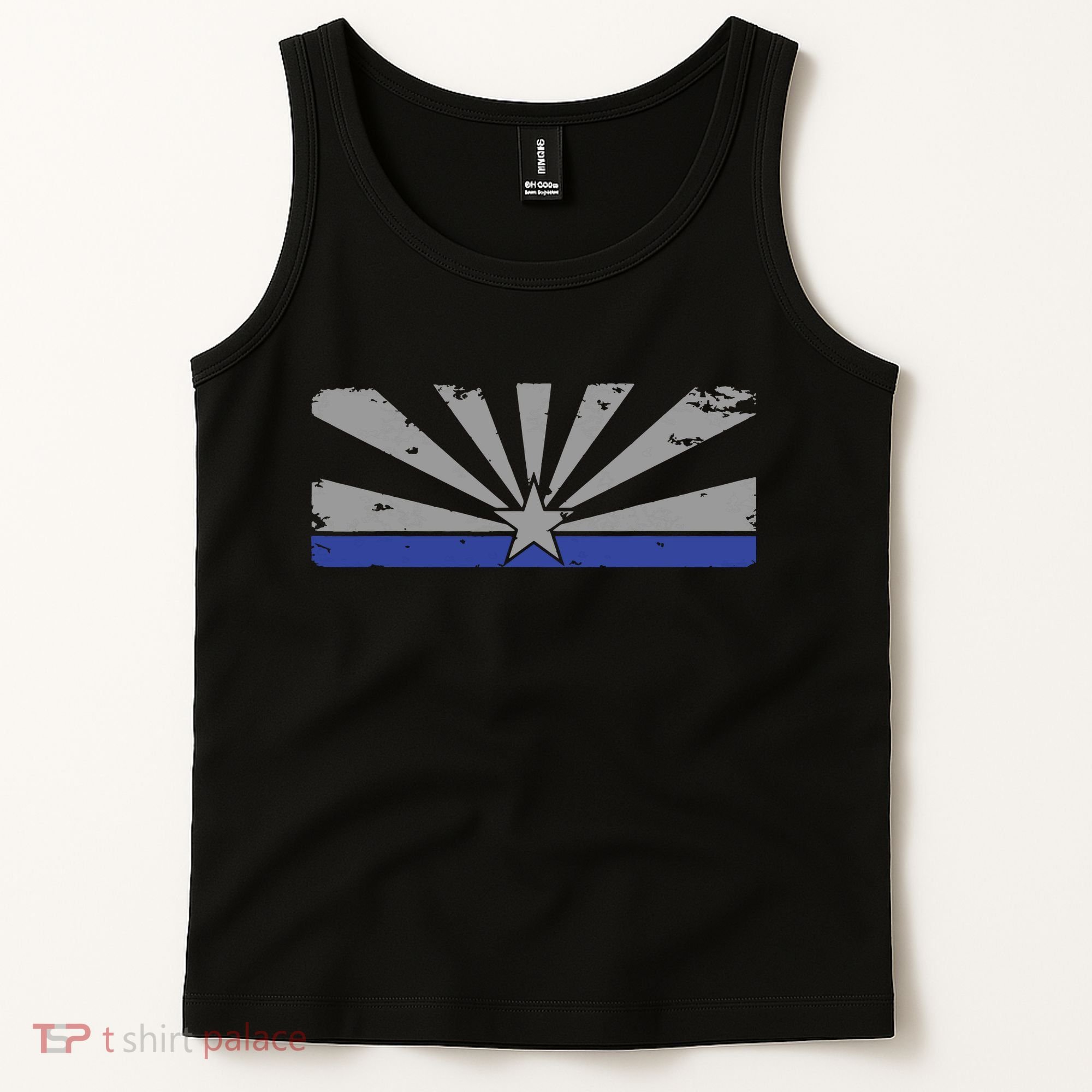 Az Blue Line American Retro Arizona State Flag Distressed Tank Top