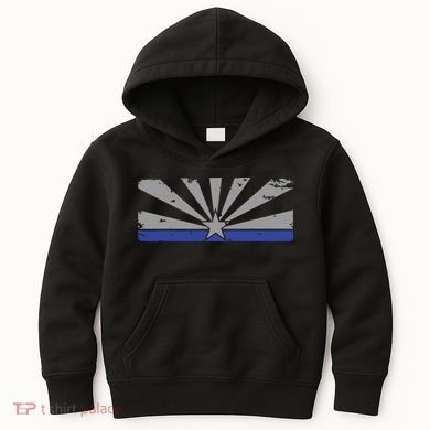 Az Blue Line American Retro Arizona State Flag Distressed Kids Hoodie