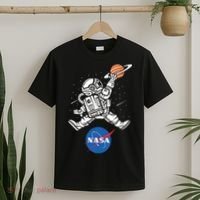Astronaut Basketball League Slam Dunk NASA T-Shirt thumb 2
