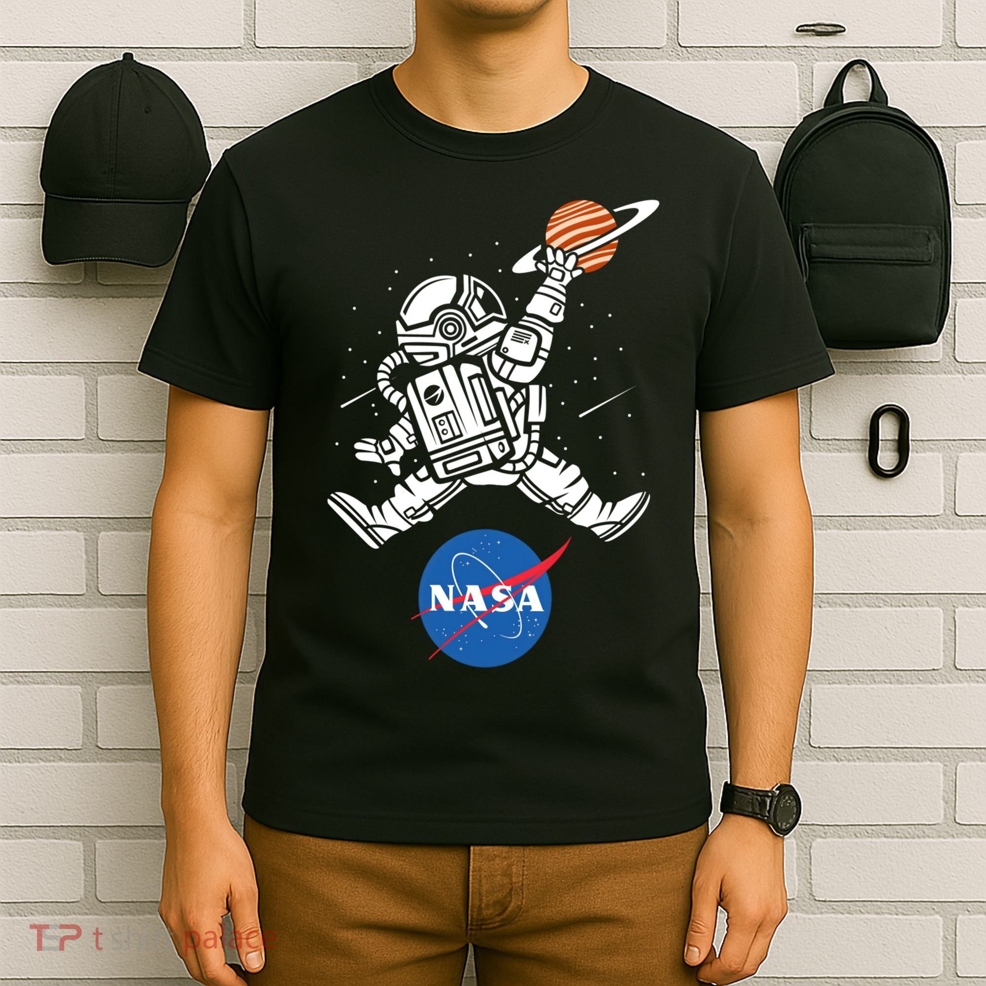 Astronaut Basketball League Slam Dunk NASA T-Shirt