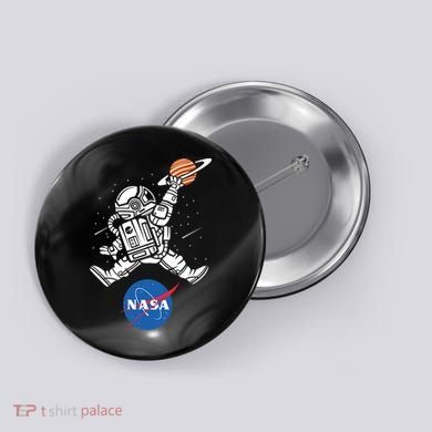Astronaut Basketball League Slam Dunk NASA Button