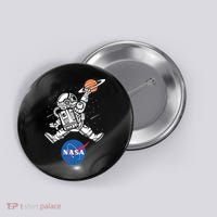 Astronaut Basketball League Slam Dunk NASA Button thumb 0