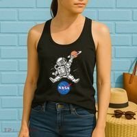 Astronaut Basketball League Slam Dunk NASA Women's Tank Top thumb 2