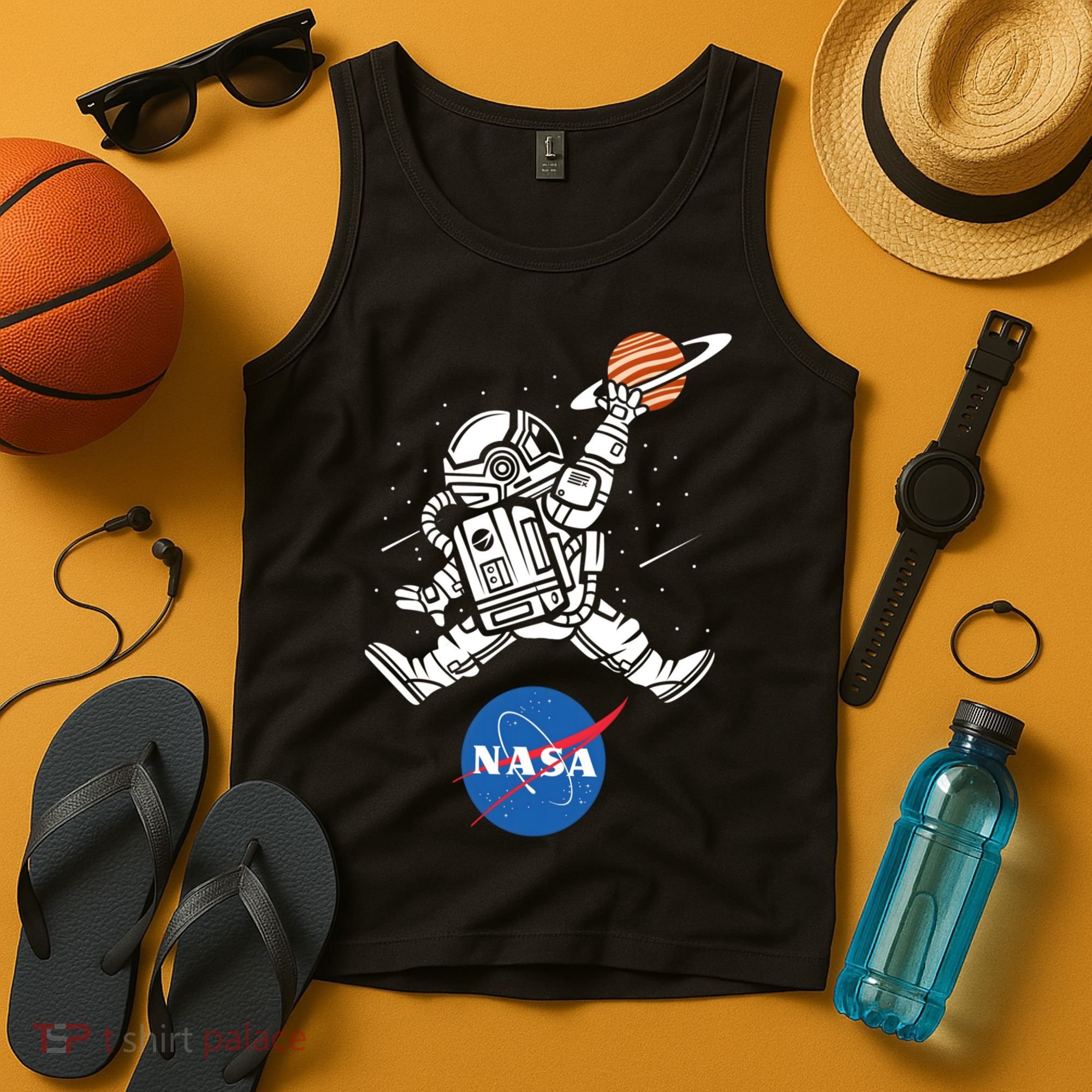 Astronaut Basketball League Slam Dunk NASA Tank Top