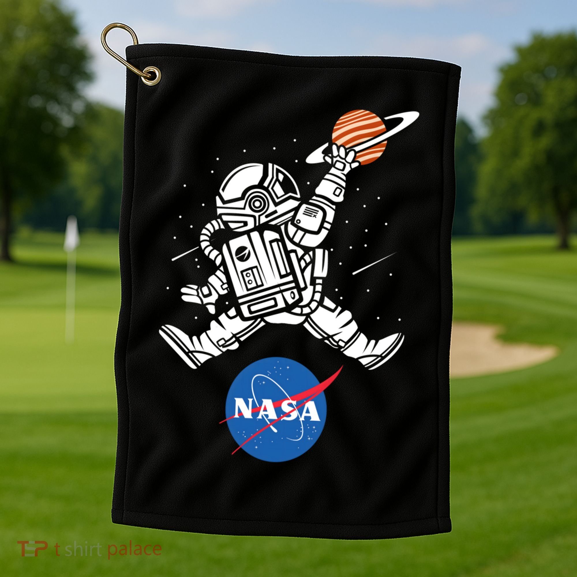 Astronaut Basketball League Slam Dunk NASA Golf Towel